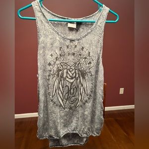 Gray Harley Davidson tank top with cut out sides.